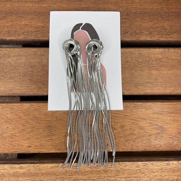 Chain tassel drop earrings  - Picture 1 of 6
